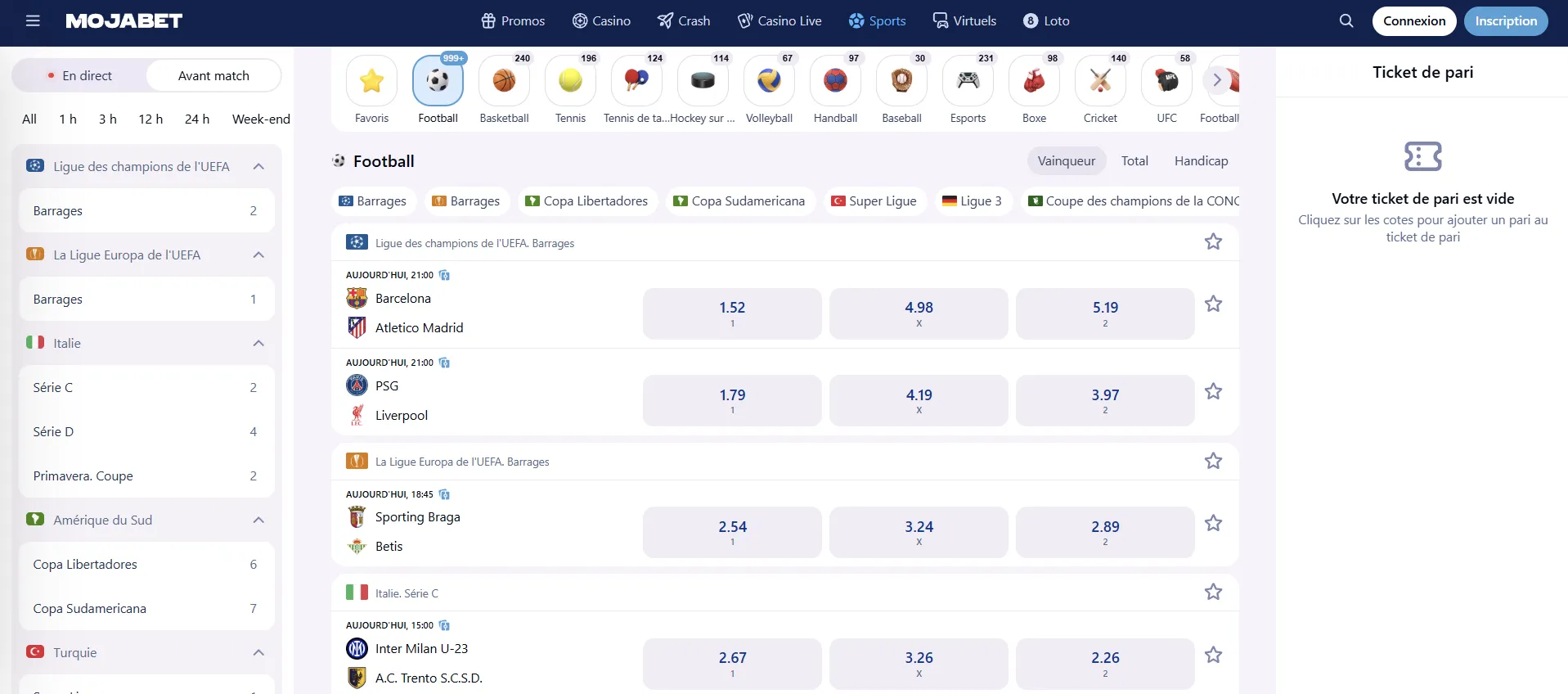 Paris sportifs Mojabet